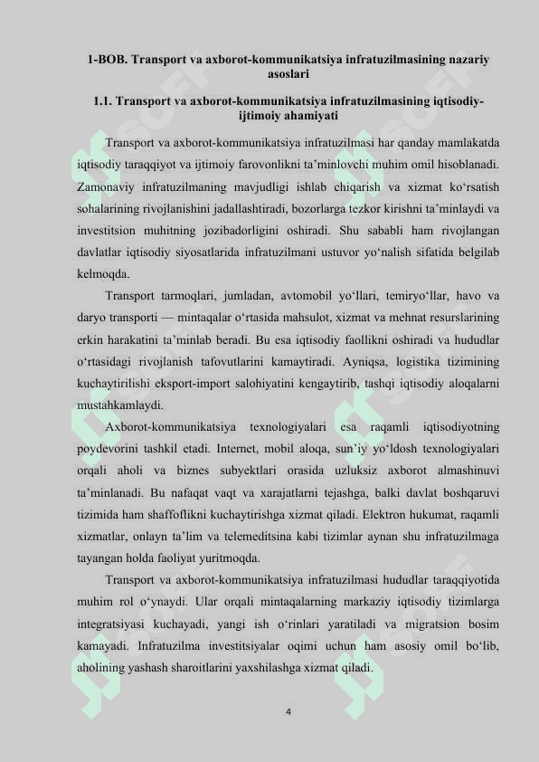 Transport, axborot kommunikatsiya infratuzilmasining mintaqaviy rivojlanish xususiyatlari 4