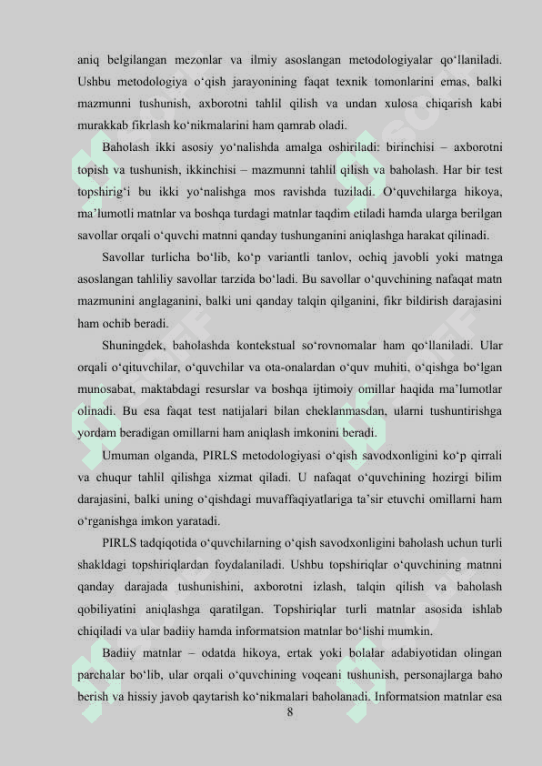 2-SINF O‘QISH SAVODXONLIGI DARSLIGIDAGI “HUNAR-ZAR, KASB-GAVHAR” BO‘LIMINI O‘RGANISH BO‘YICHA PIRLS TOPSHIRIQLARI 8