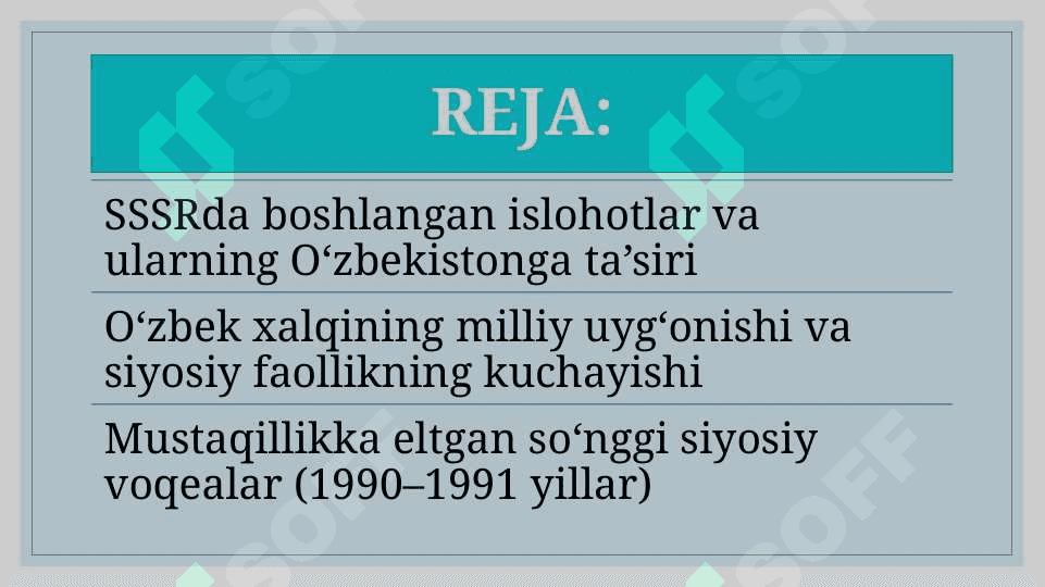 O‘zbekiston mustaqillik yo‘lida (1985–1991) 2