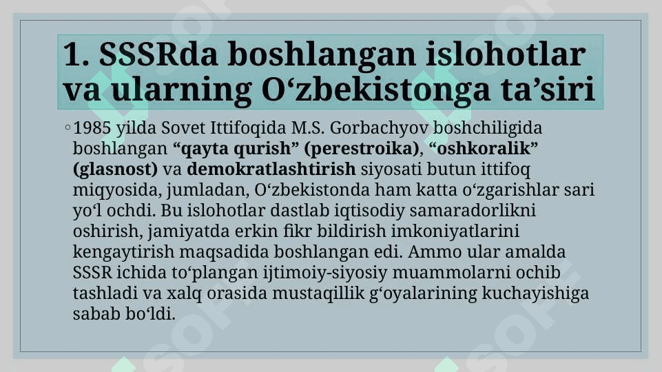 O‘zbekiston mustaqillik yo‘lida (1985–1991) 3