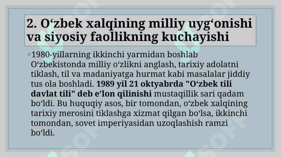 O‘zbekiston mustaqillik yo‘lida (1985–1991) 6