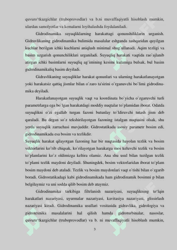 GIDRODINAMIKA HODISALARI 3