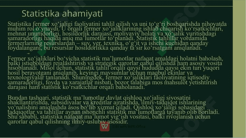 Fermer xoʻjaligi statistikasi SLAYD 4