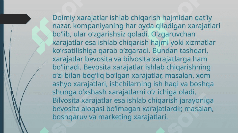 Boshqaruv hisobida xarajatlar hisobini yuritish 4