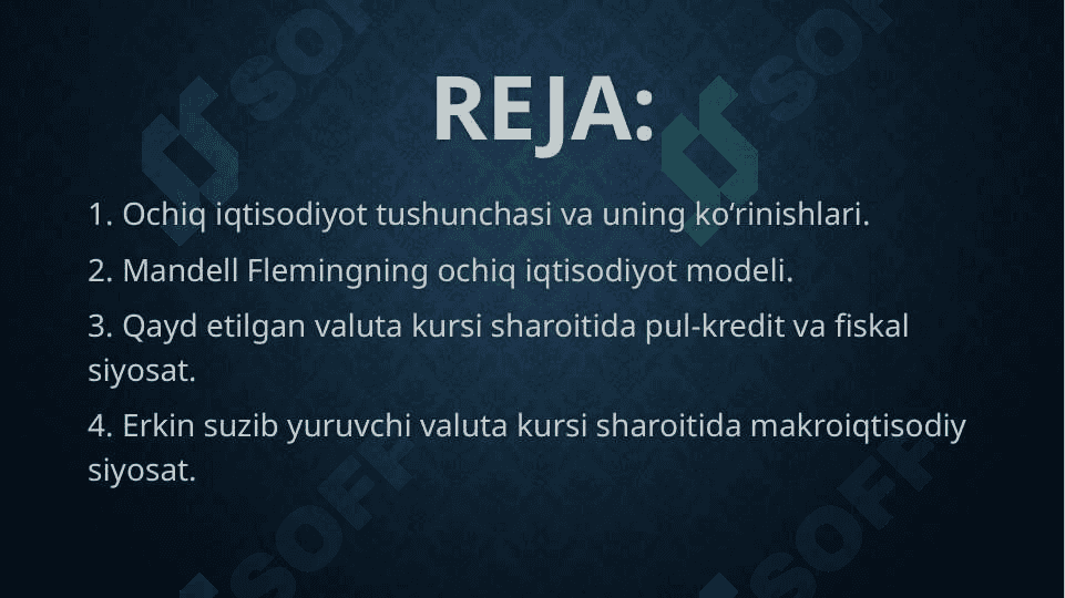 Ochiq iqtisodiyotda makroiqtisodiy siyosat 2