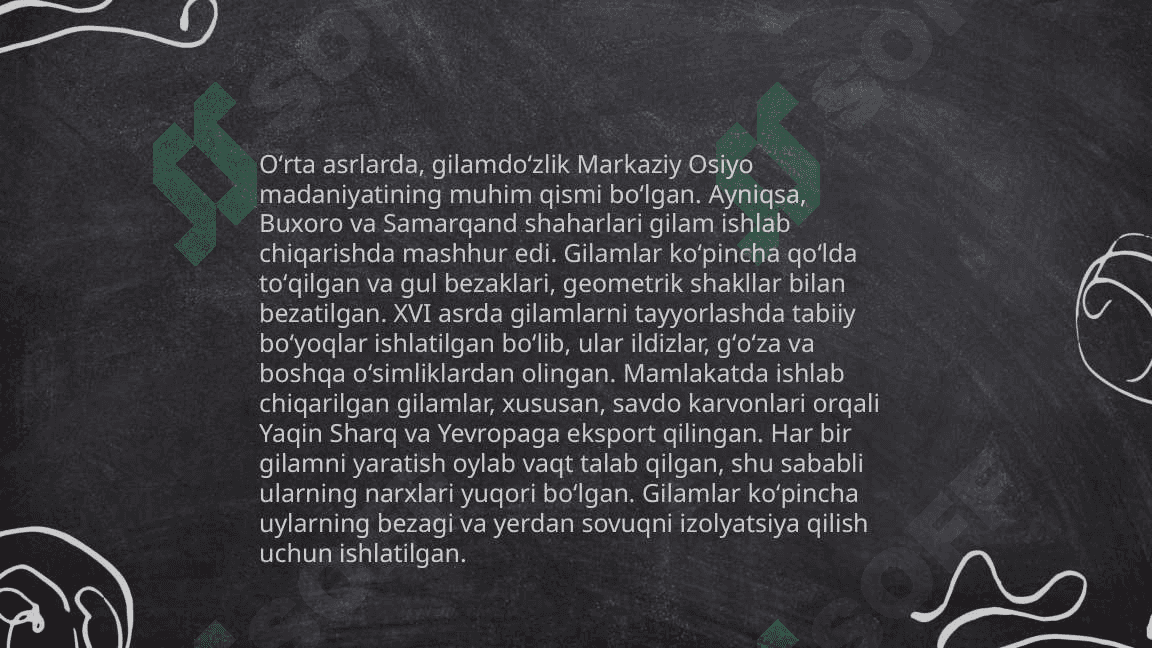 Gilamdoʻzlik sanati tarixi 4