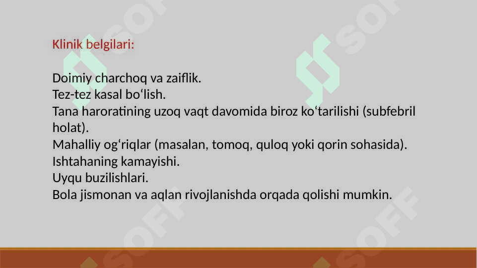 Bolalarda surunkali infeksiya oʻchoqlari. 6