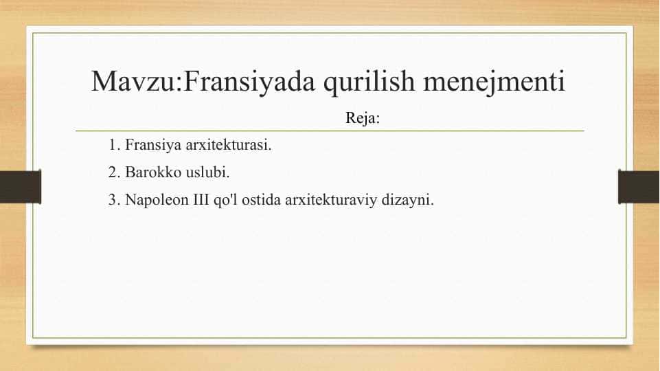 Fransiyada qurilish menejmenti