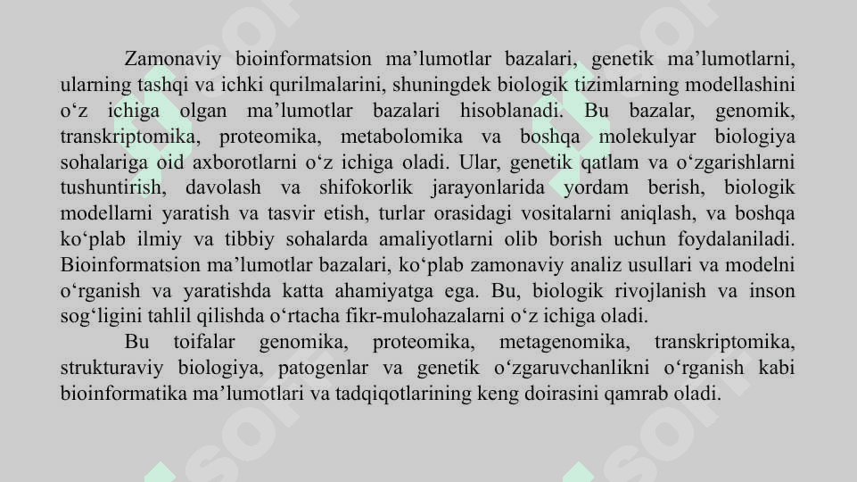 Zamonaviy bioinformatsion ma’lumotlar bazalari 4