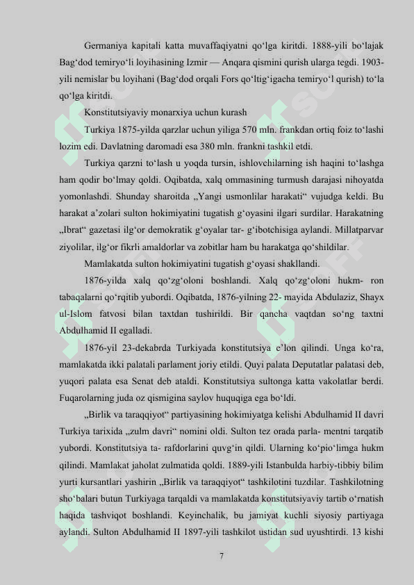 XIX ASR OXIRI XX ASR BOSHLARIDA TURKIYADAGI IJTIMOIY IQTISODIY VA SIYOSIY JARAYONLAR.docx 6