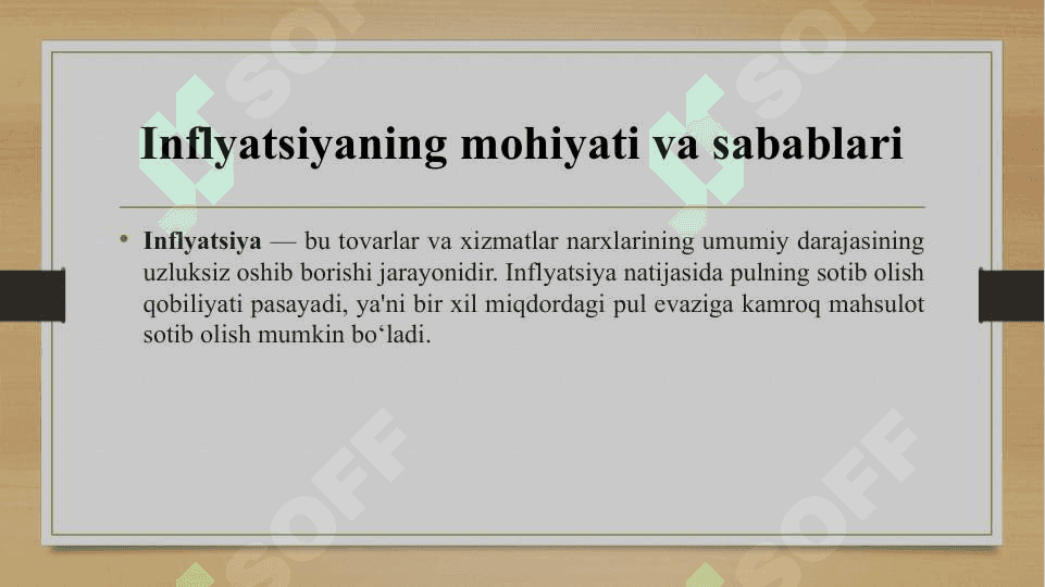 Inflyatsiya va uni oldini olish turlari 3