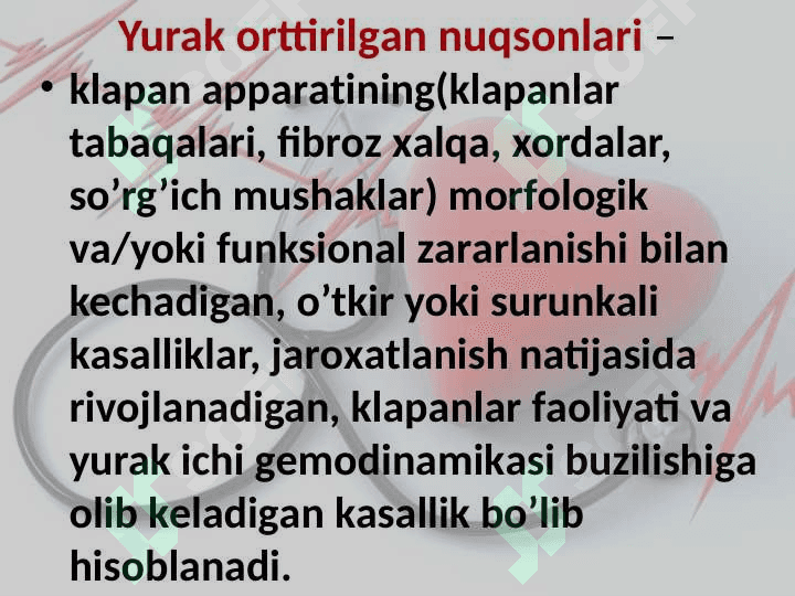 Yurak mitral va aortal nuqsonlari 2