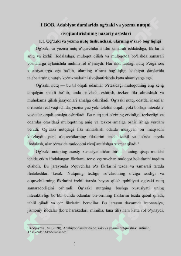 Akademik litsey adabiyot darslarida og‘zaki va yozma nutqni o‘stirish usullari   kurs ishi 5