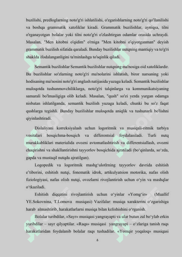 NUTQ BUZILISHLARINI BARTARAF ETISH MEXANIZIMI. 6