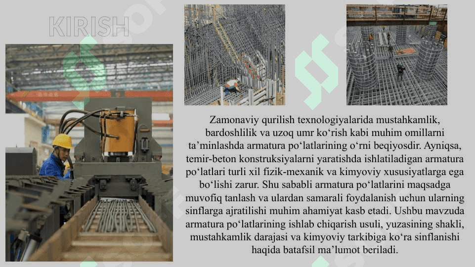 ARMATURA PO‘LATLARINING SINFLARGA BO‘LINISHI 3