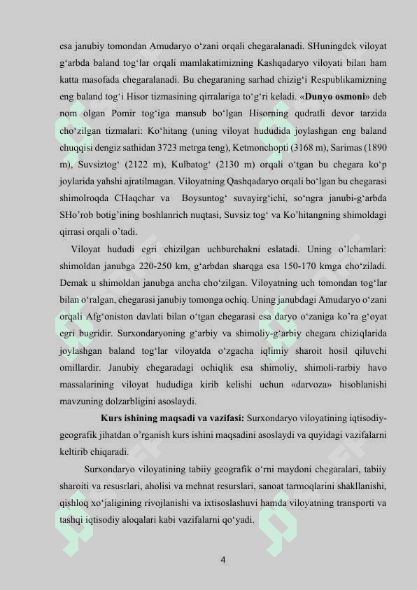 Surxondaryo viloyatining iqtisodiy-geografik tavsifi 4