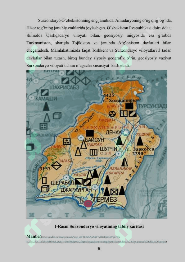 Surxondaryo viloyatining iqtisodiy-geografik tavsifi 6