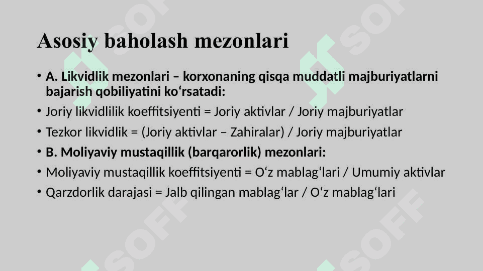 Korxonalar moliyaviy holatini reyting baholash va tahlil qilish 4