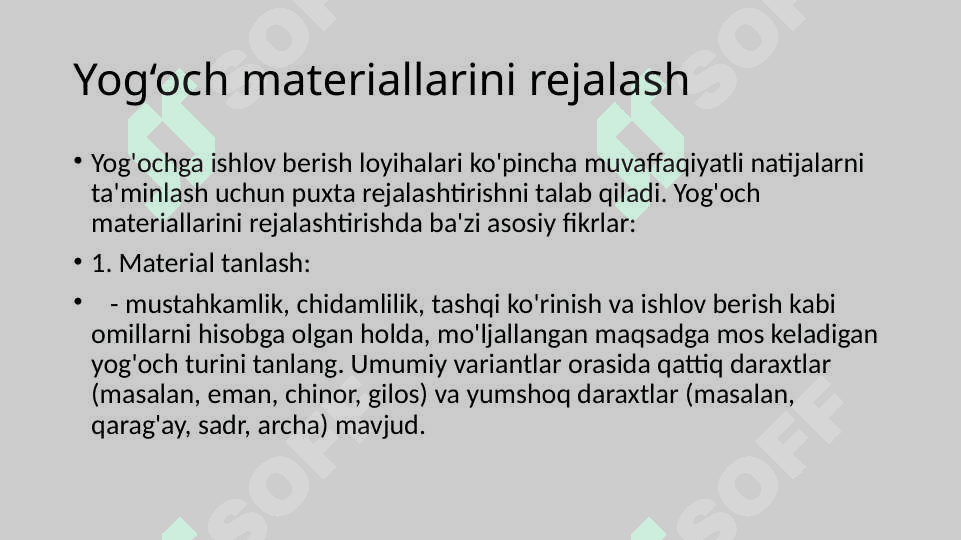 Yog‘och materiallarini rejalash, yo‘nish, arralash, randalash. 3