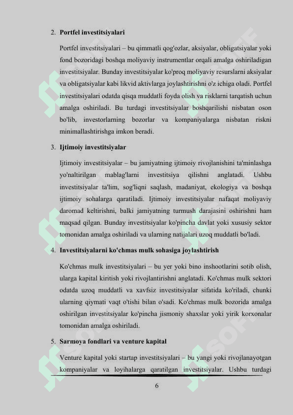 O‘zbekistonda investitsion siyosat 6