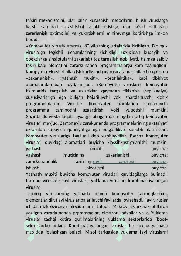 Virus tushunchasi va ularning turlar.. 6