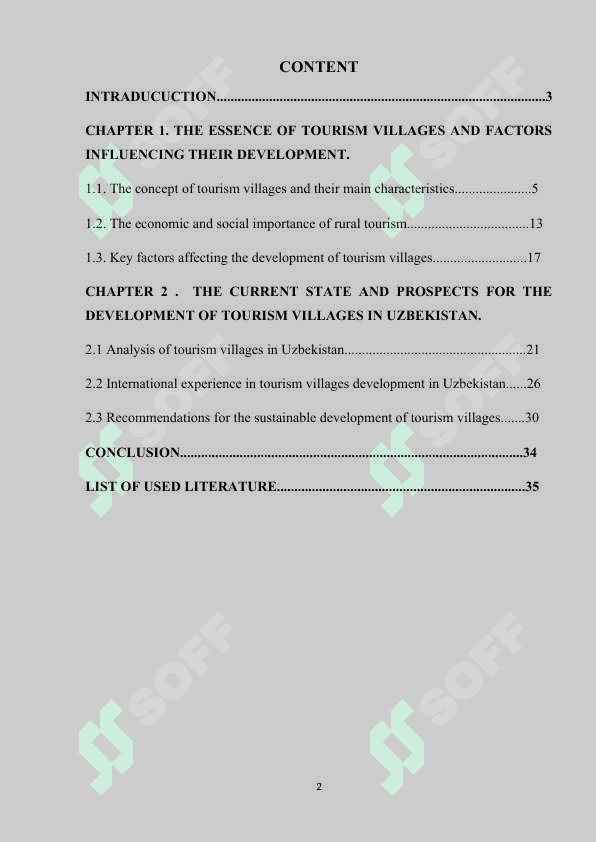 Prospects for the Development of Tourism Villages 2