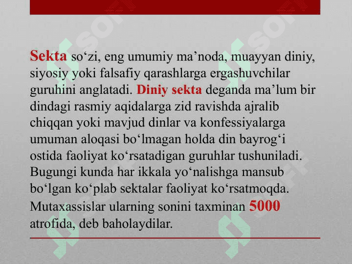 YANGI DINIY TA`LIMOTLAR VA SEKTALAR 3