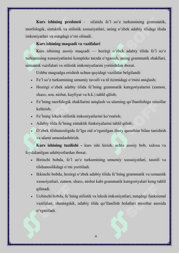 Hozirgi o‘zbek adabiy tilida fe’l so'z turkumi 4