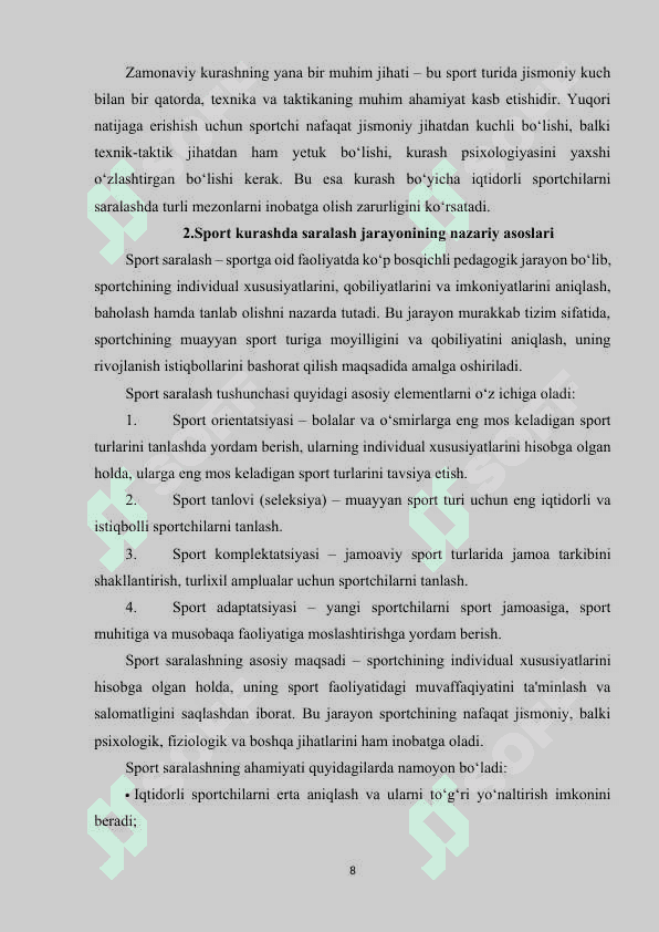 Sport kurashda saralash uslublari 8