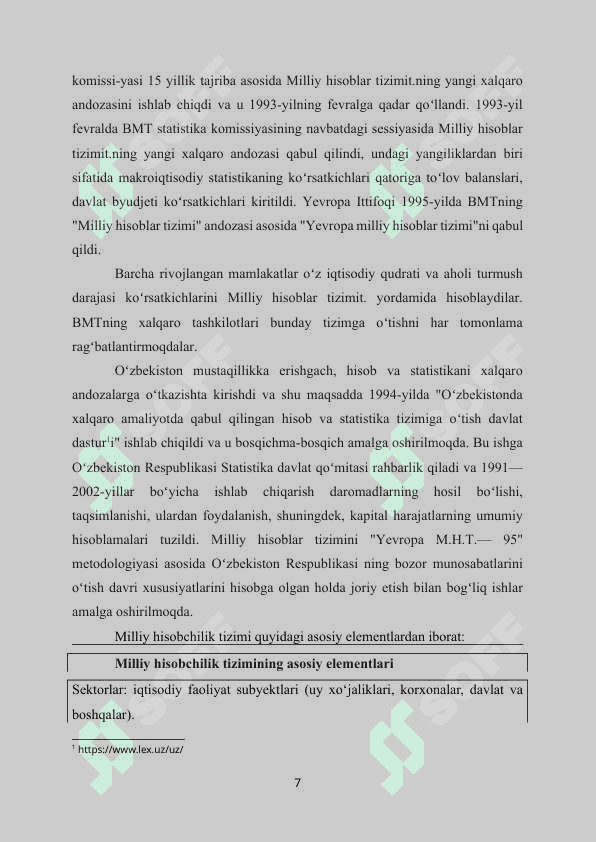 Milliy hisobchilik tizimida asosiy institutsional sektorlar va hisoblar 8