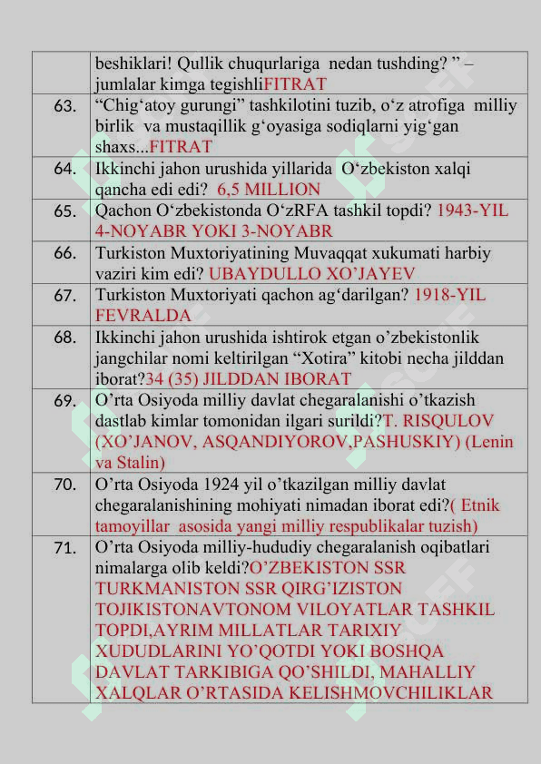 Tarixdan testlar 8