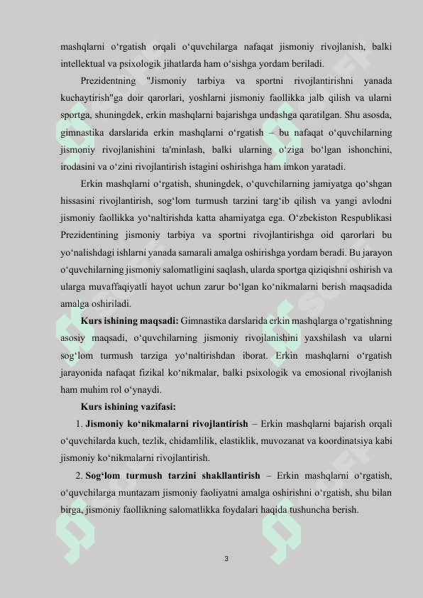 Gimnastika darslarida erkin mashqlarga o‘rgatish 3