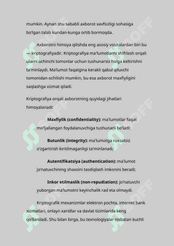 Kriptografik hujumlar orqali axborot  sizib chiqishi. 4