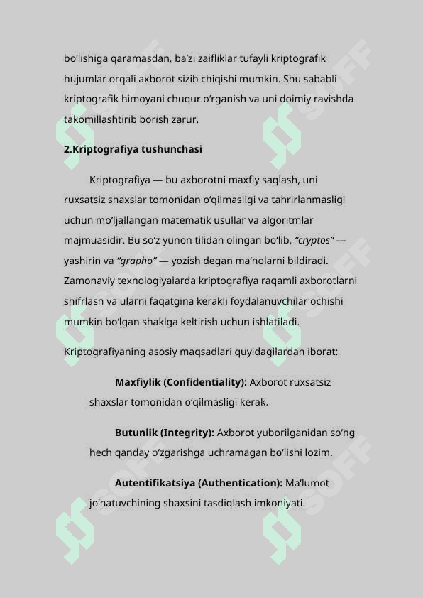 Kriptografik hujumlar orqali axborot  sizib chiqishi. 5