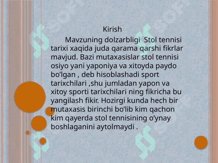 STOL TENNISINING PAYDO BO’LISHI VA RIVOJLANISHI 2
