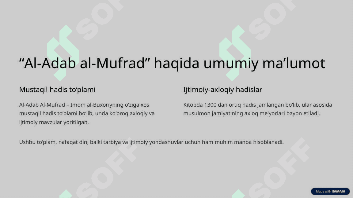 Imom al-Buxoriyning pedagogik g'oyalari (Al-Adab Al-Mufrad kitobi asosida) 3