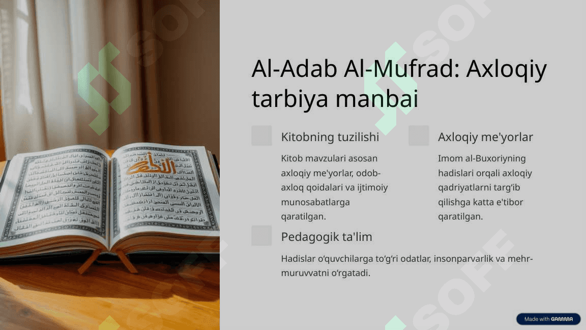 Imom al-Buxoriyning pedagogik g'oyalari (Al-Adab Al-Mufrad kitobi asosida) 4