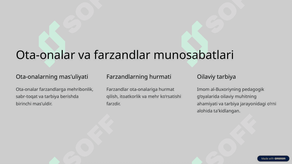 Imom al-Buxoriyning pedagogik g'oyalari (Al-Adab Al-Mufrad kitobi asosida) 7
