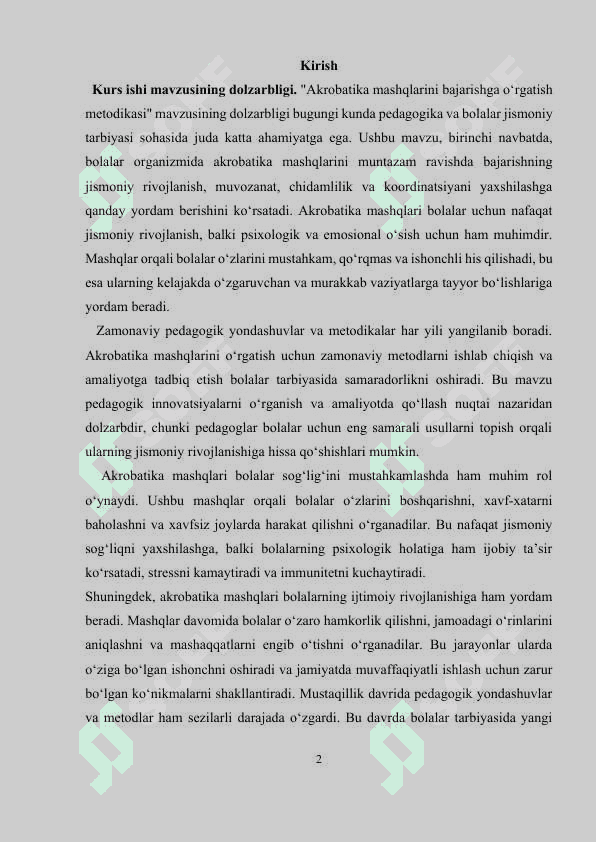 Akrobatika mashqlarini bajarishga o‘rgatish metodikasi 2