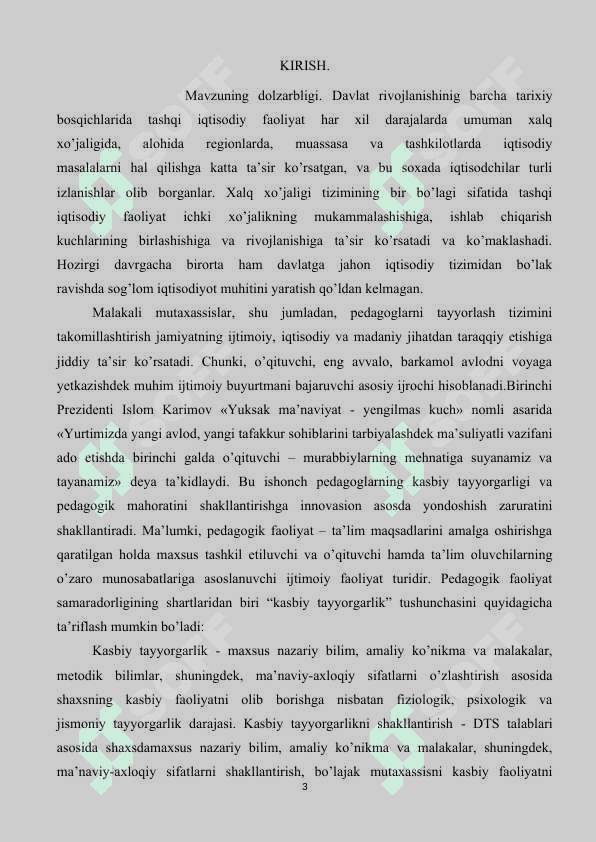 Iqtisodiy faoliyat va uning turlari. kurs ishi 3