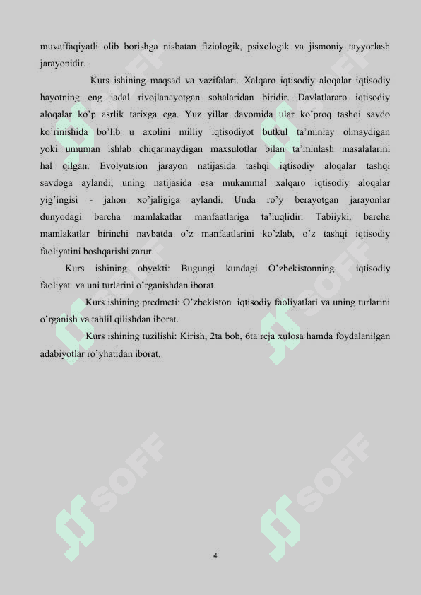 Iqtisodiy faoliyat va uning turlari. kurs ishi 4