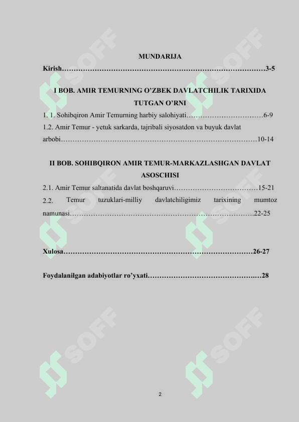 AMIR TEMURNING O’ZBEK DAVLATCHILIK TARIXIDA TUTGAN O’RNI 2
