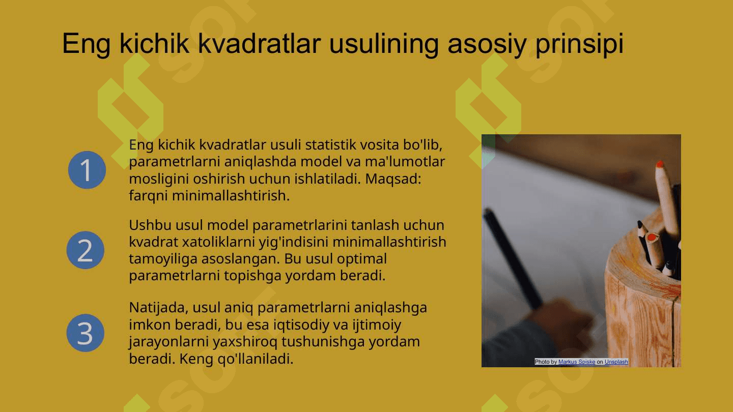 Ekonometrik modellar parametrlarini aniqlashda " eng kichik kvadratlar usuli"dan foydalanish uslubiyoti 3