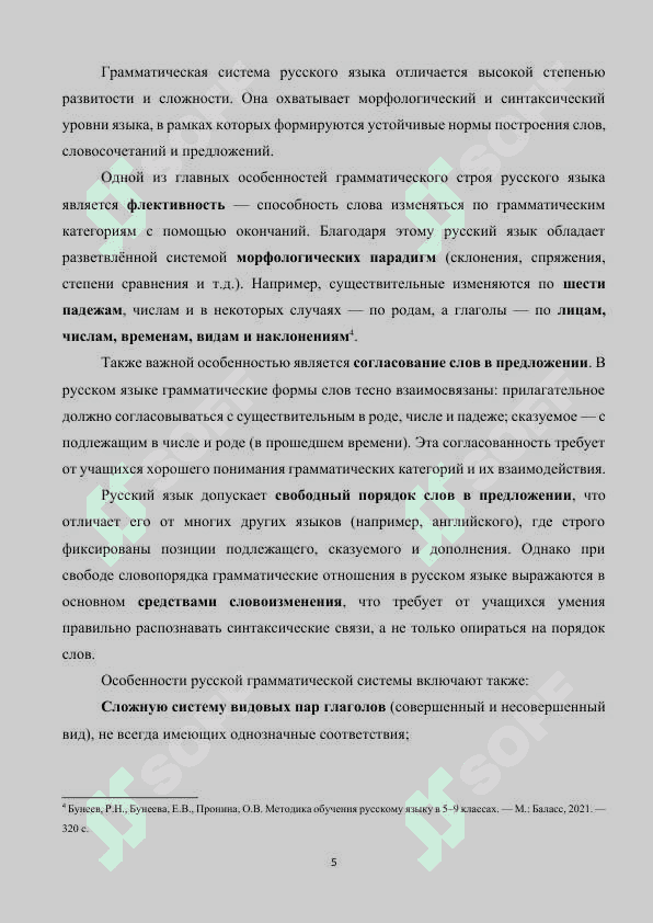 Методика работы над усвоением грамматических норм русского языка 5