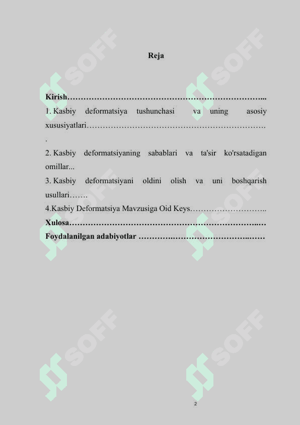 Kasbiy deformatsiya 2
