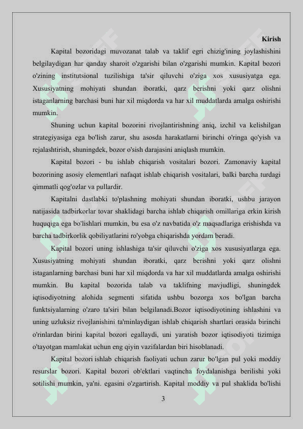 Kapital bozori va uning shakllanish yo`nalishlari 3