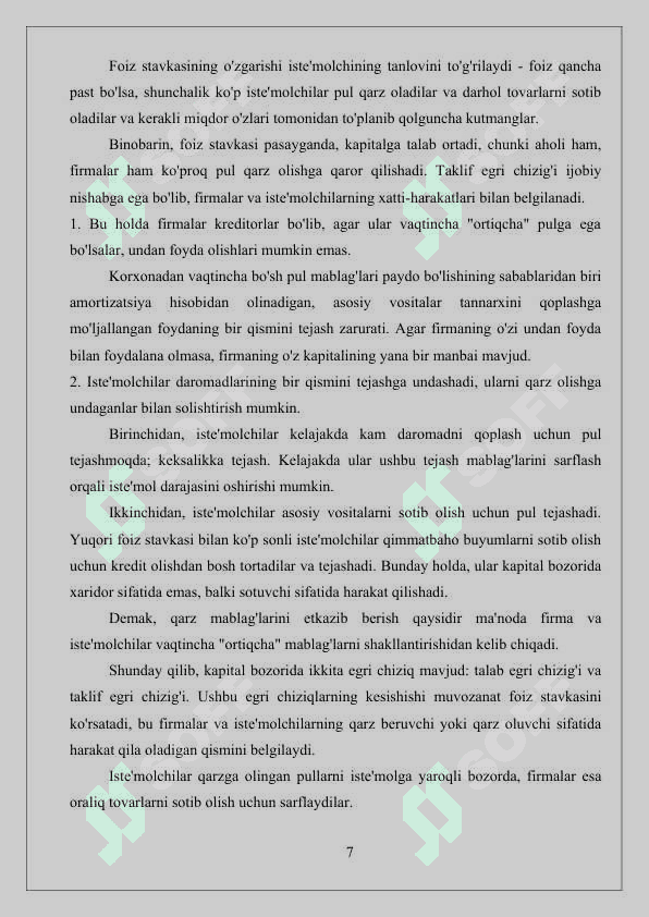 Kapital bozori va uning shakllanish yo`nalishlari 7