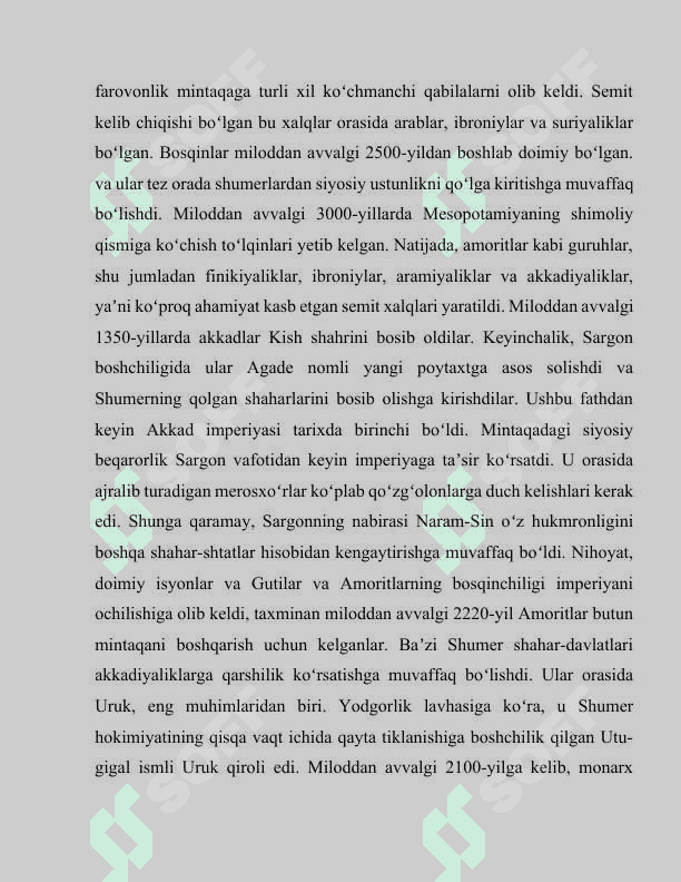 QADIMGI MESOPOTAMIYA YOZMA MANBALARI 6