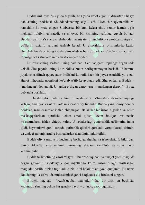 Buddaviylik va xristian dini tarixi, falsafasi. 3