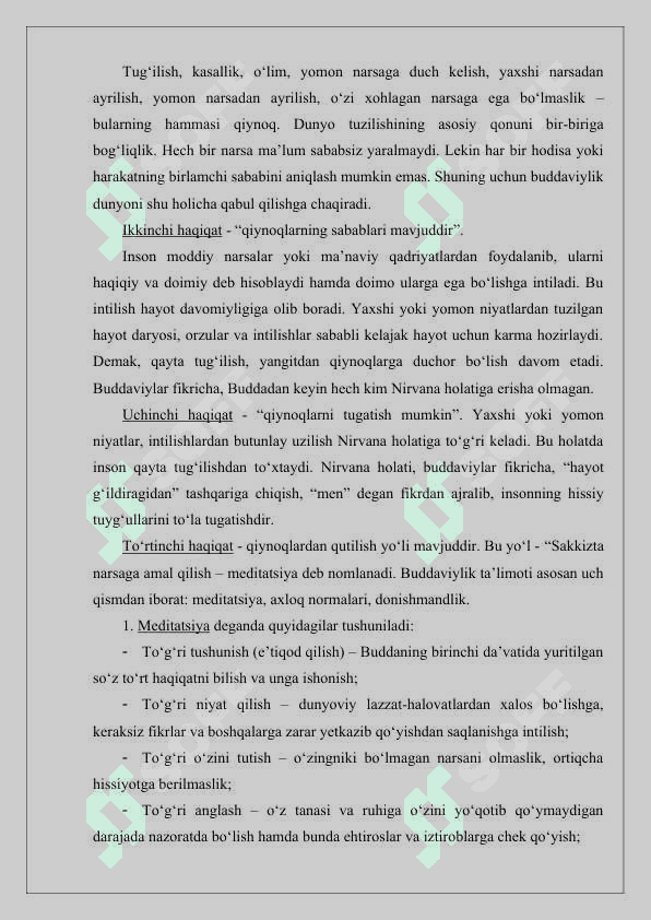 Buddaviylik va xristian dini tarixi, falsafasi. 4